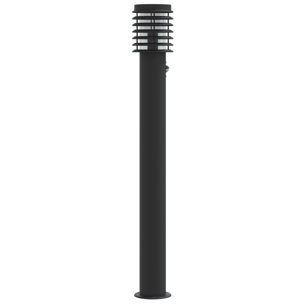 Outdoor Floor Lamp with Sensor Black 110cm Stainless Steel