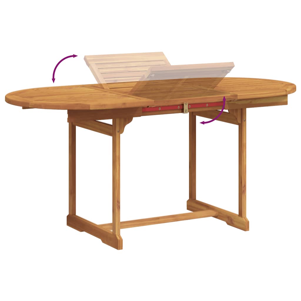 5 Piece Garden Dining Set Solid Wood Acacia and Textilene