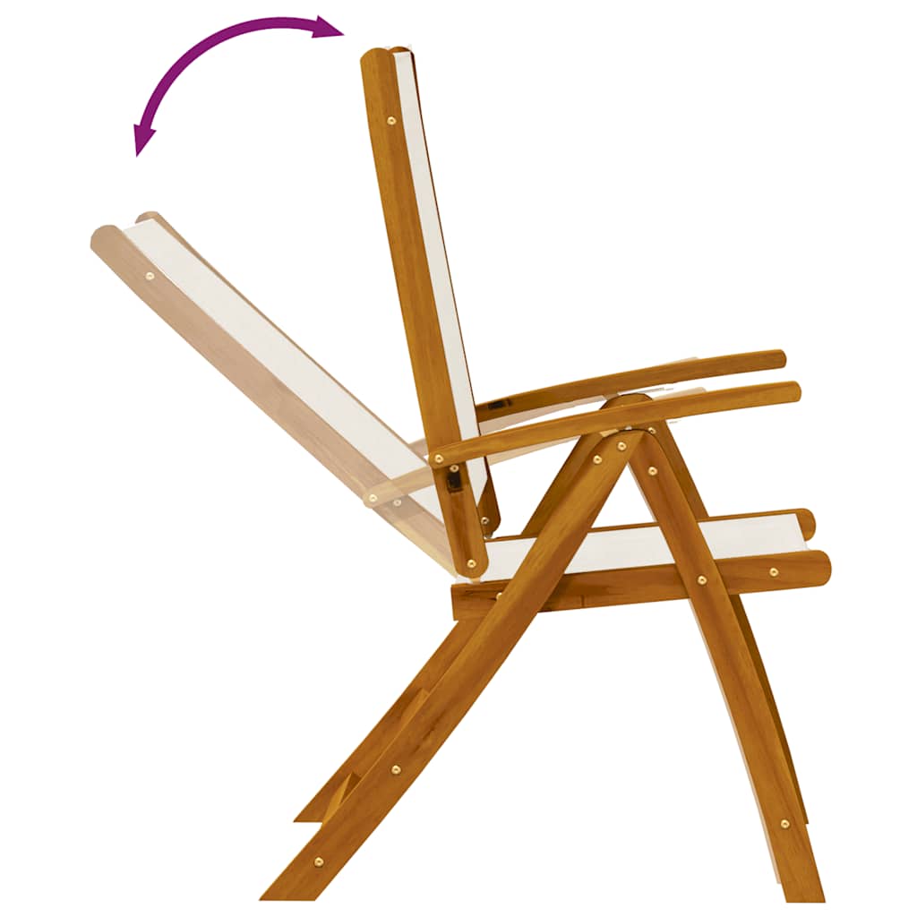 7 Piece Garden Dining Set Solid Wood Acacia and Textilene