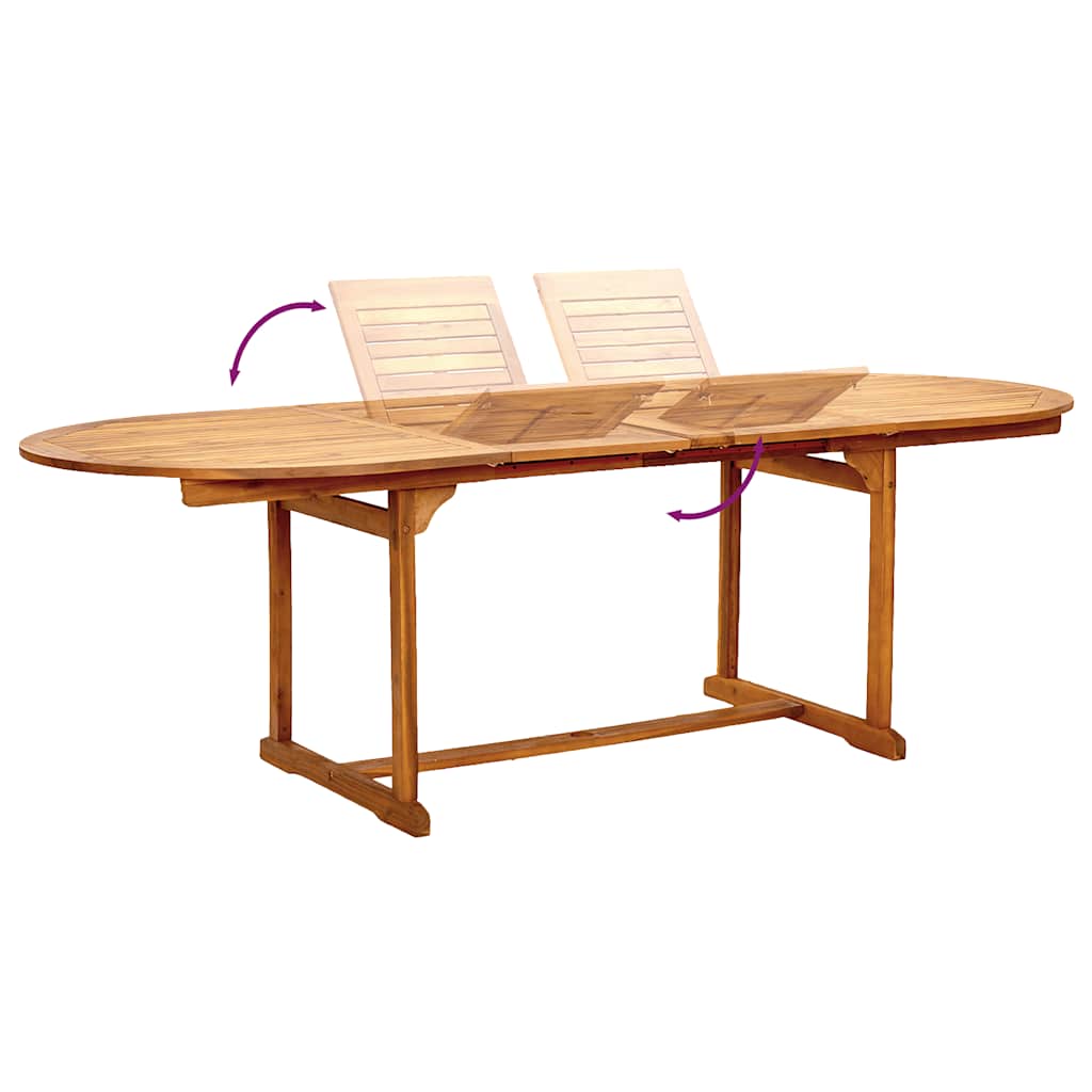 7 Piece Garden Dining Set Solid Wood Acacia and Textilene