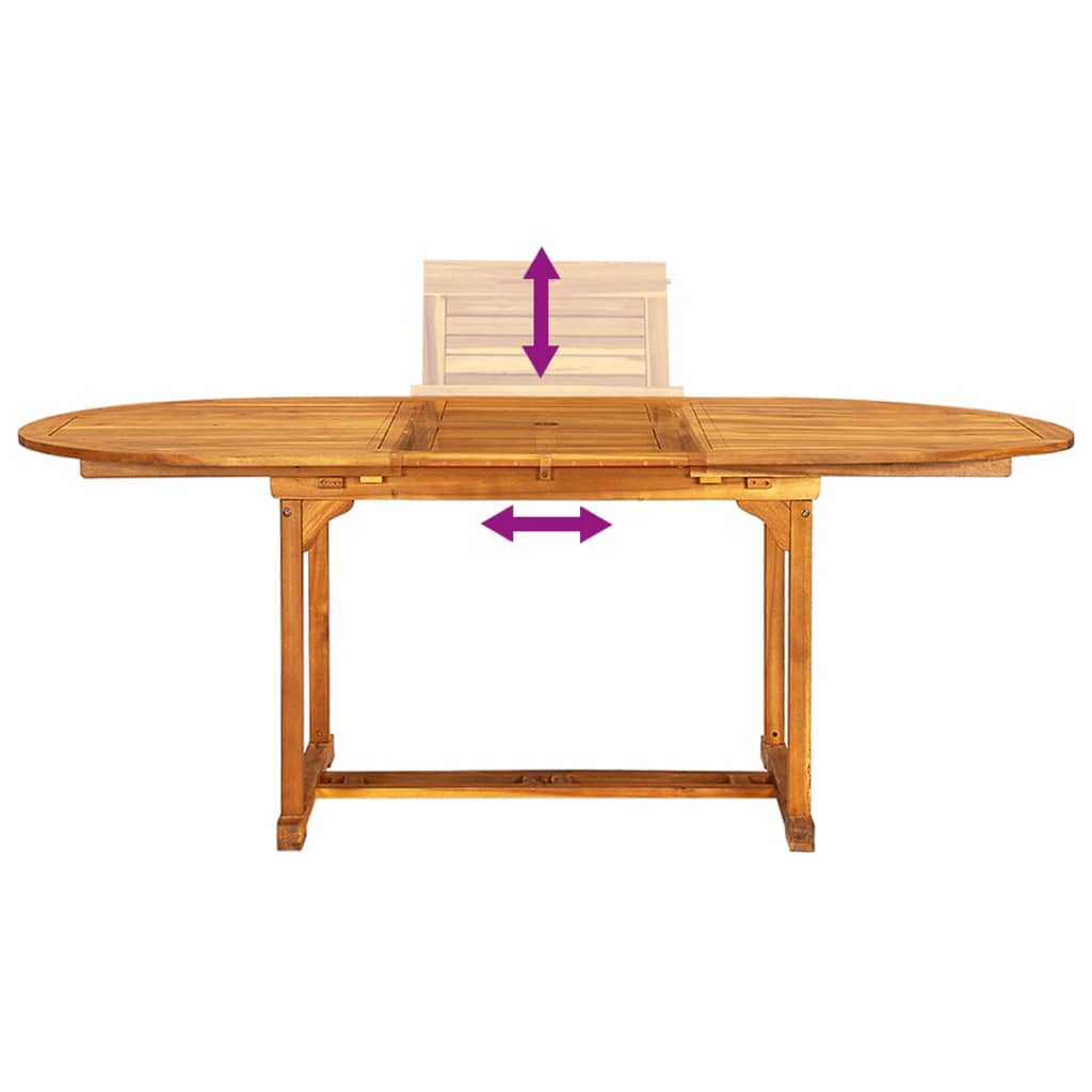 5 Piece Garden Dining Set Solid Wood Acacia and Textilene