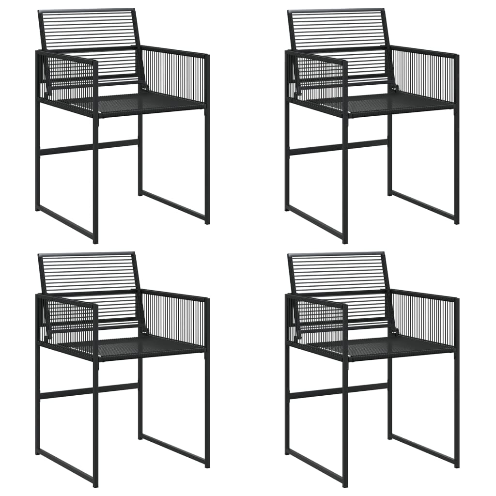 Garden Chairs 4 pcs Black Poly Rattan
