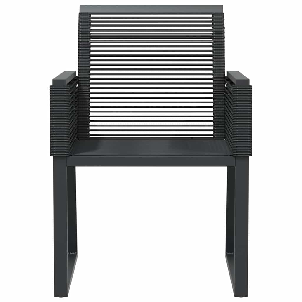 Garden Chairs 2 pcs Black Poly Rattan