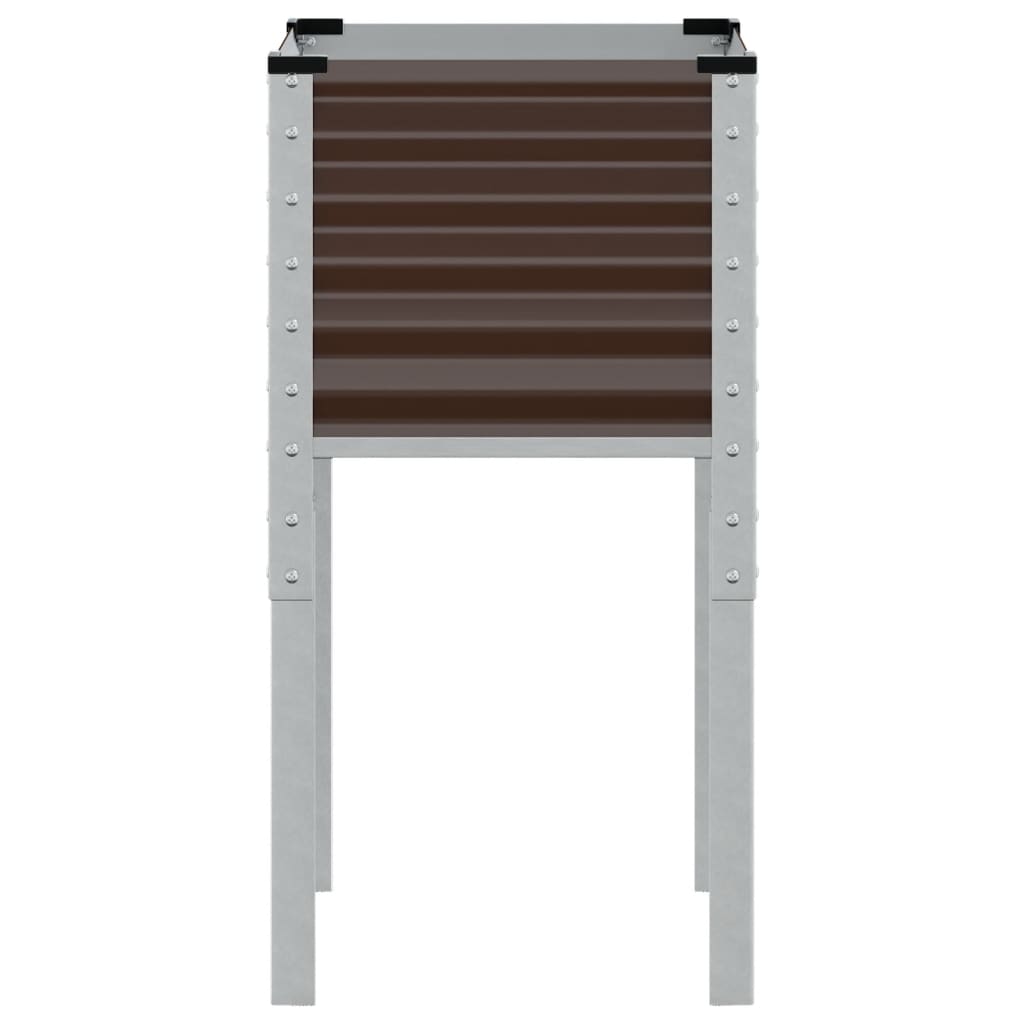 Garden Planter Brown 45x45x88 cm Steel