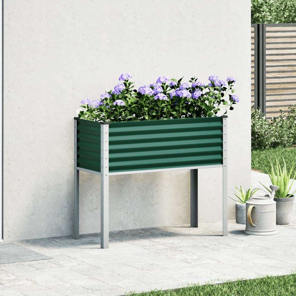Garden Planter Green 100x45x90 cm Steel