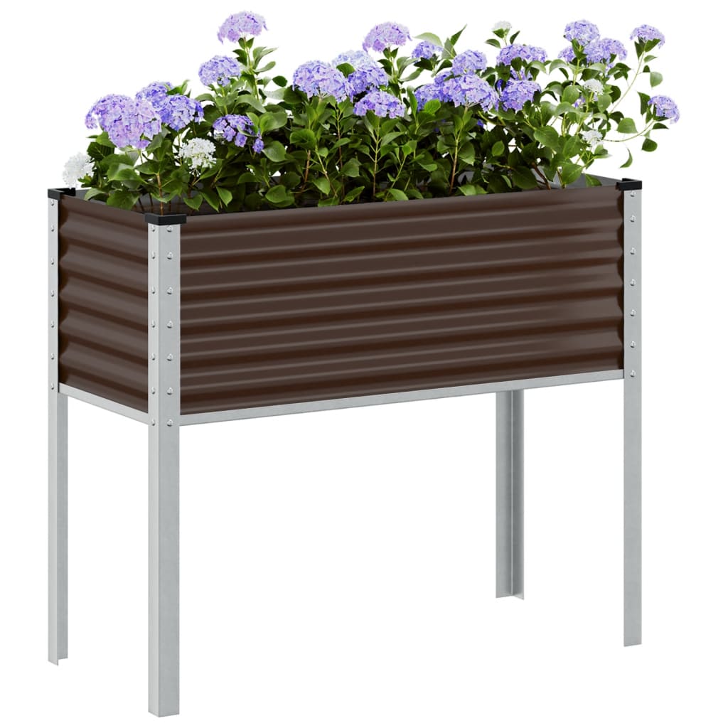Garden Planter Brown 100x45x90 cm Steel