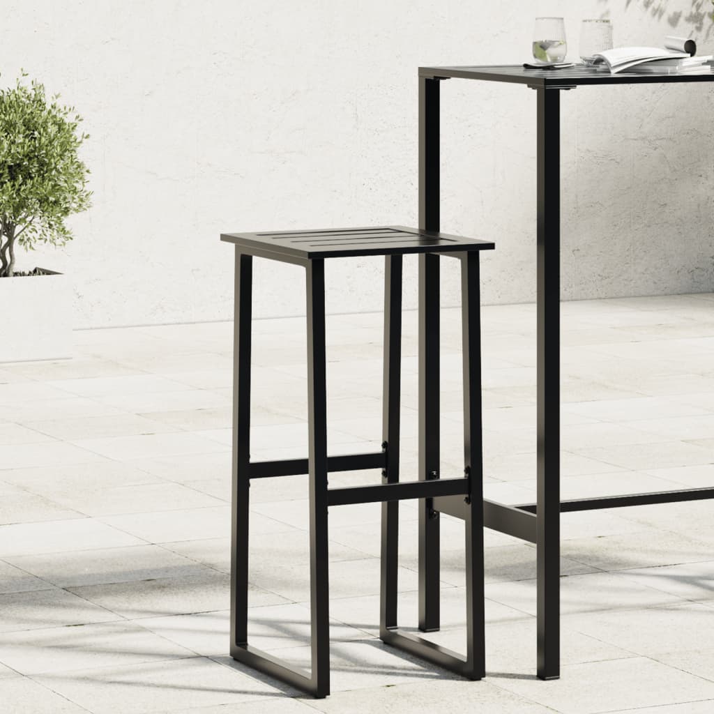Bar Stools 4 pcs Black 38x38x80 cm Powder-coated Steel