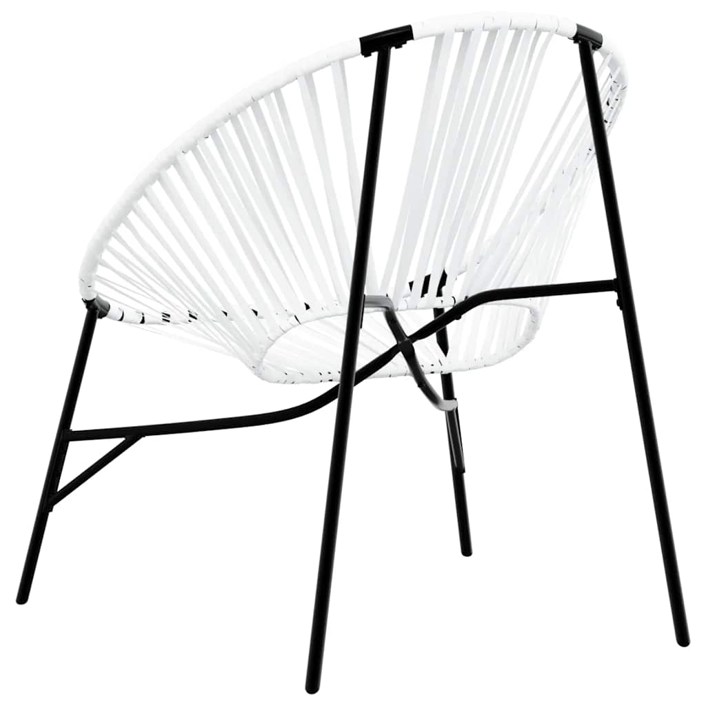 Garden Egg Chair Black and White Poly Rattan