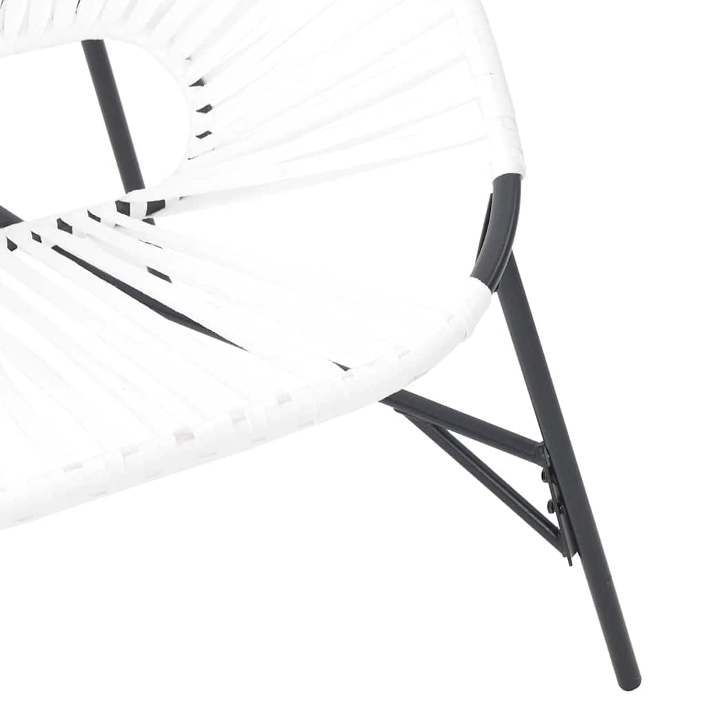 Garden Egg Chair Black and White Poly Rattan