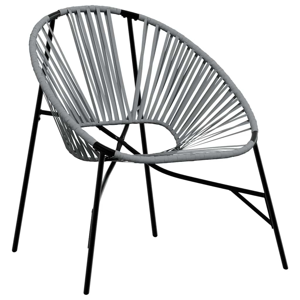 Garden Egg Chair Black and Light Grey Poly Rattan