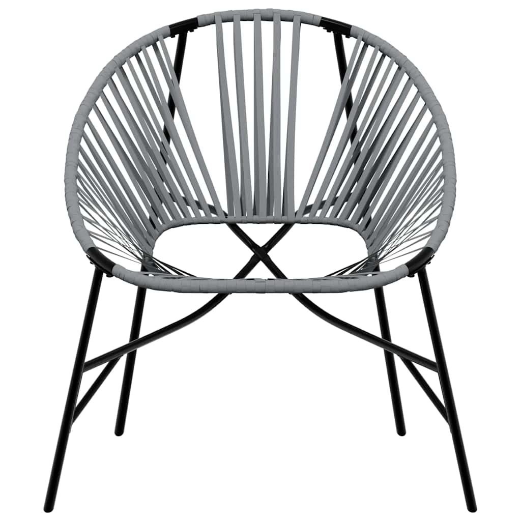 Garden Egg Chair Black and Light Grey Poly Rattan