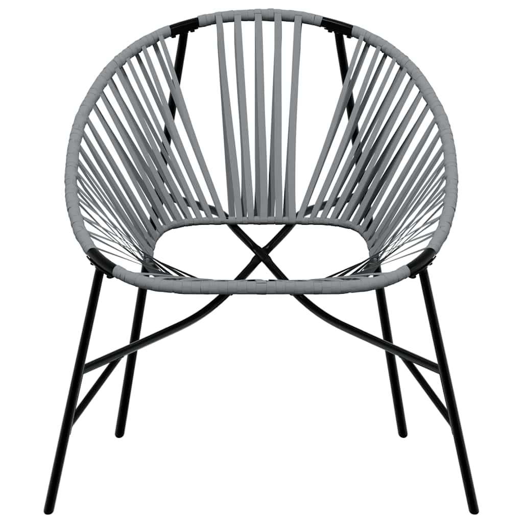Garden Egg Chair Black and Light Grey Poly Rattan