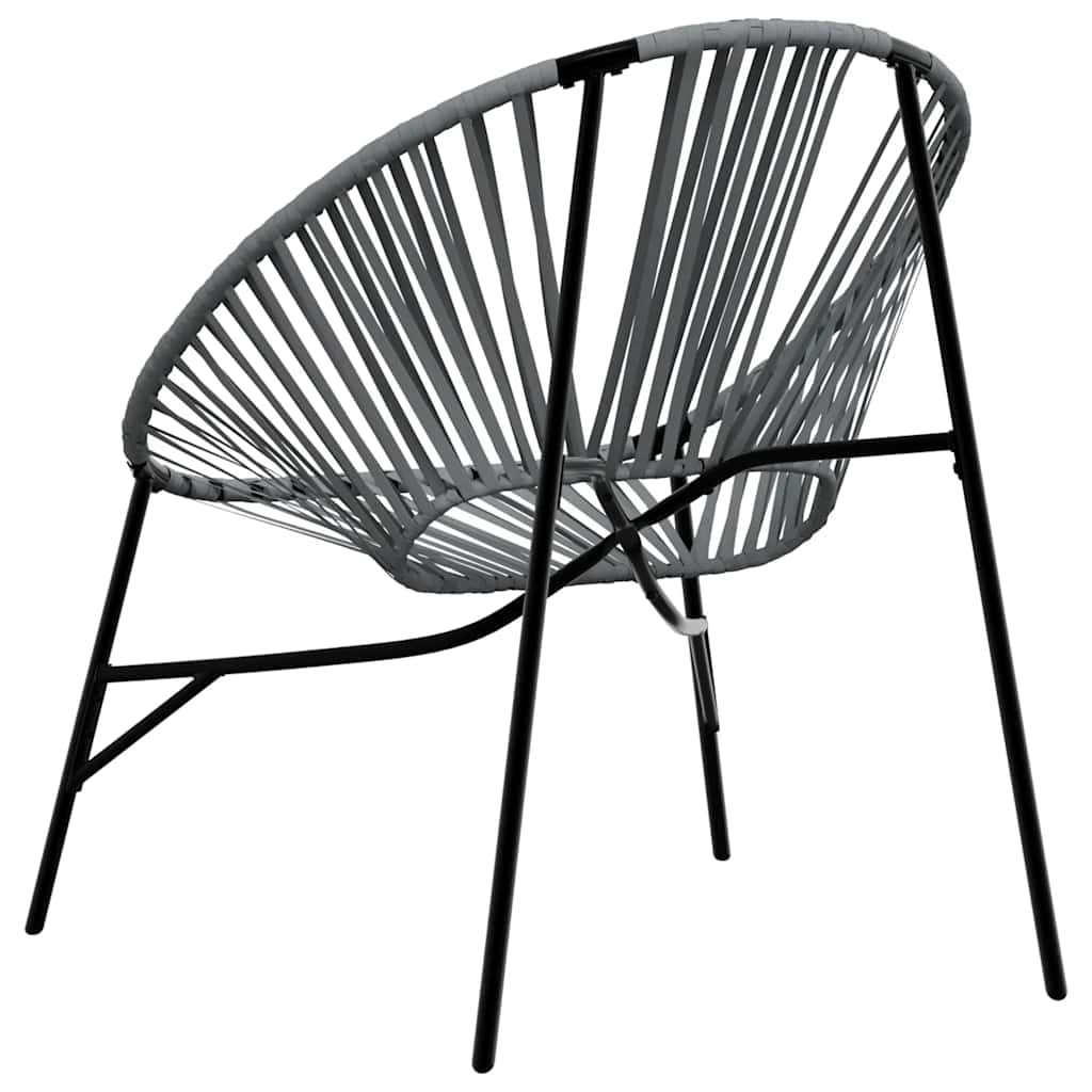 Garden Egg Chair Black and Light Grey Poly Rattan