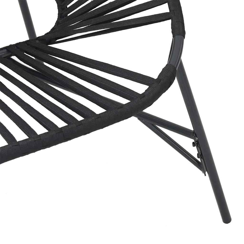 Garden Chair Set 3 pcs Black Poly Rattan