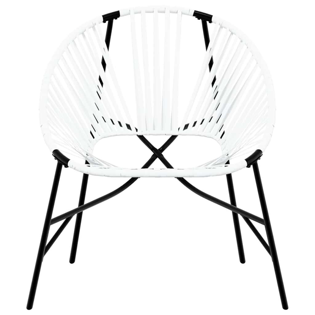 Garden Chair Set 3 pcs Black and White Poly Rattan