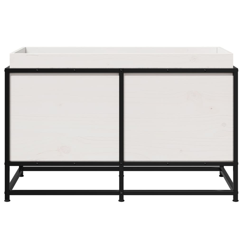 Garden Planter White 80x40x50 cm Solid Wood Pine