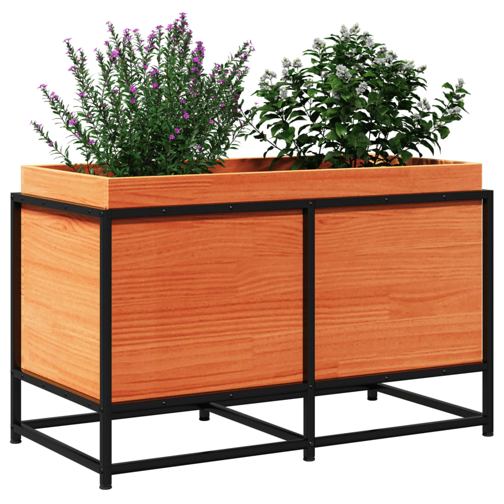 Garden Planter Wax Brown 80x40x50 cm Solid Wood Pine