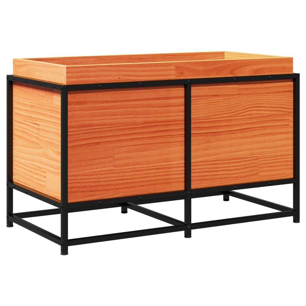 Garden Planter Wax Brown 80x40x50 cm Solid Wood Pine