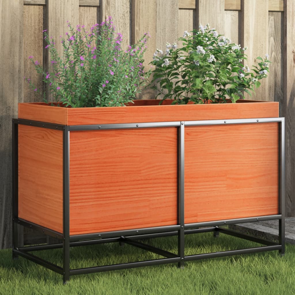 Garden Planter Wax Brown 80x40x50 cm Solid Wood Pine