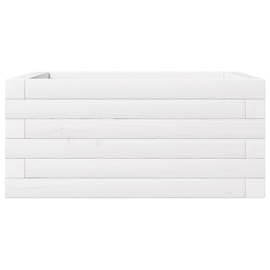 Garden Planter White 50x50x23 cm Solid Wood Pine