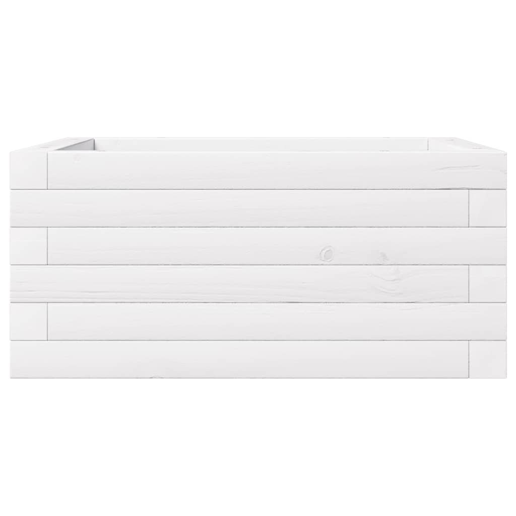 Garden Planter White 50x50x23 cm Solid Wood Pine