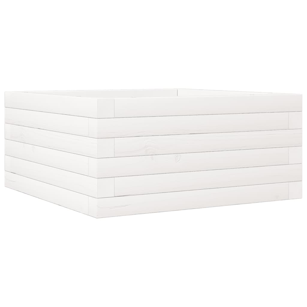 Garden Planter White 50x50x23 cm Solid Wood Pine