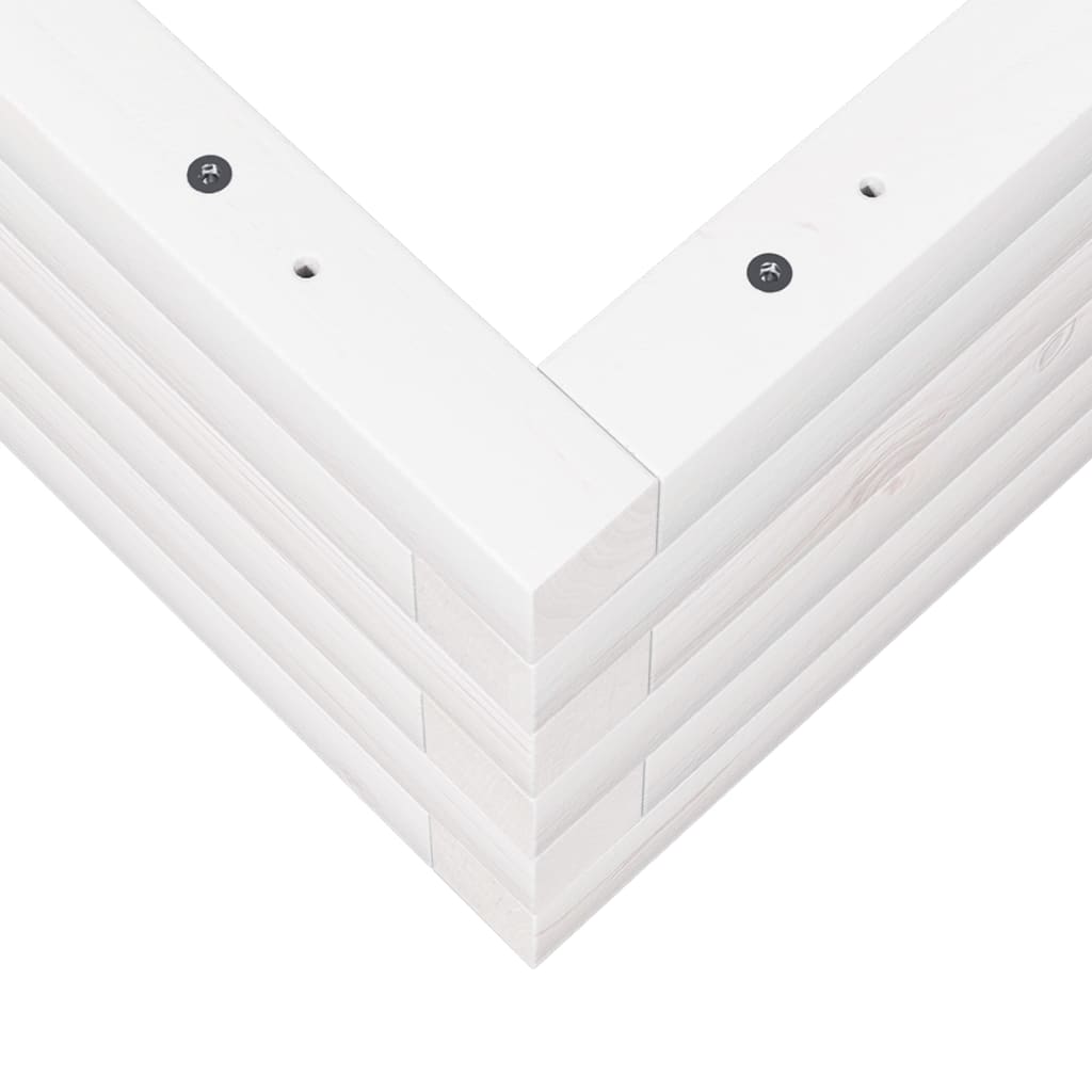 Garden Planter White 50x50x23 cm Solid Wood Pine