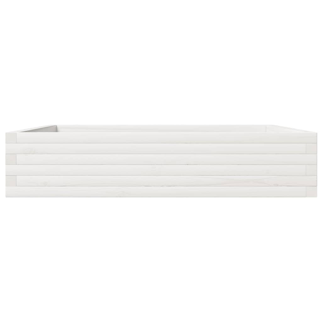 Garden Planter White 110x110x23 cm Solid Wood Pine