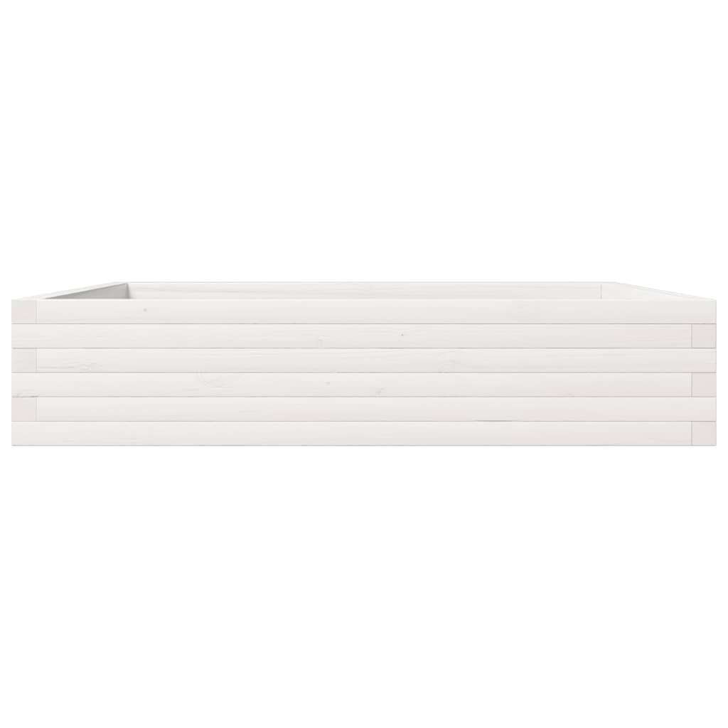 Garden Planter White 110x110x23 cm Solid Wood Pine