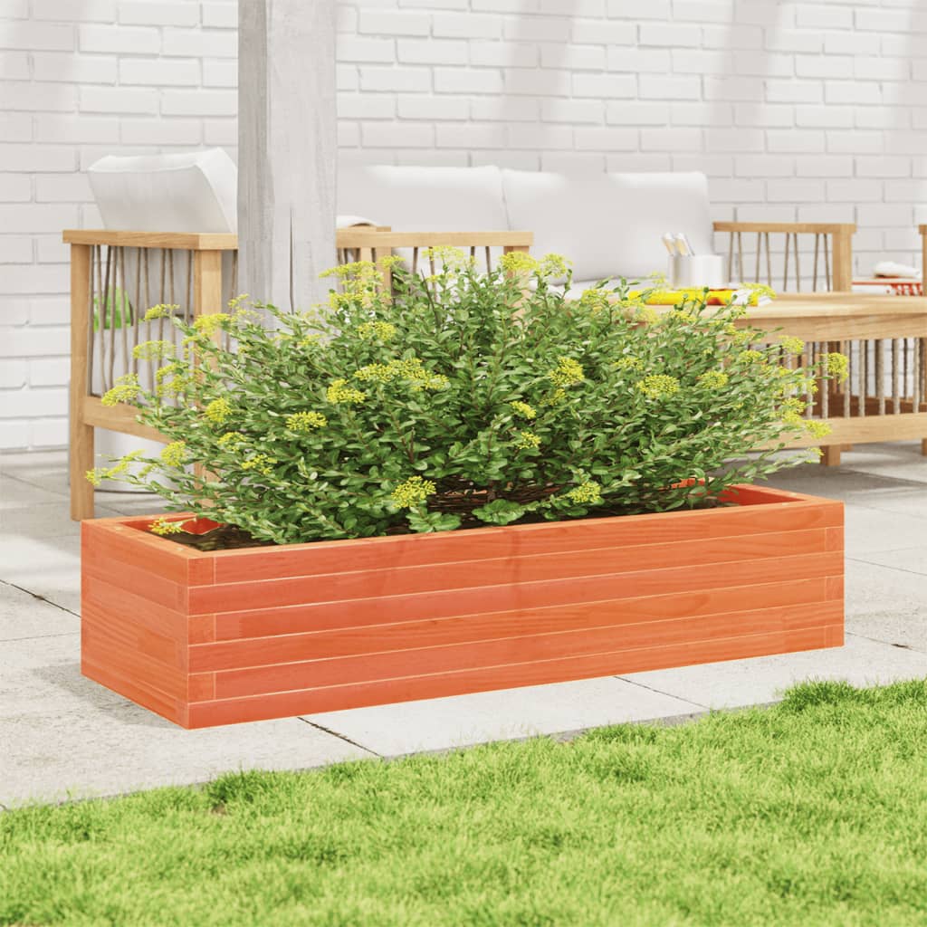 Garden Planter Wax Brown 110x40x23 cm Solid Wood Pine