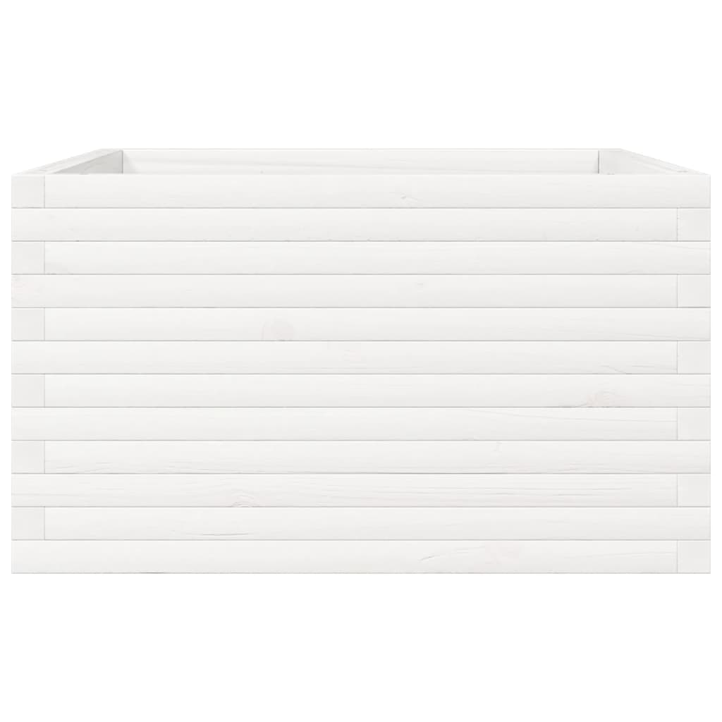Garden Planter White 80x80x45.5 cm Solid Wood Pine