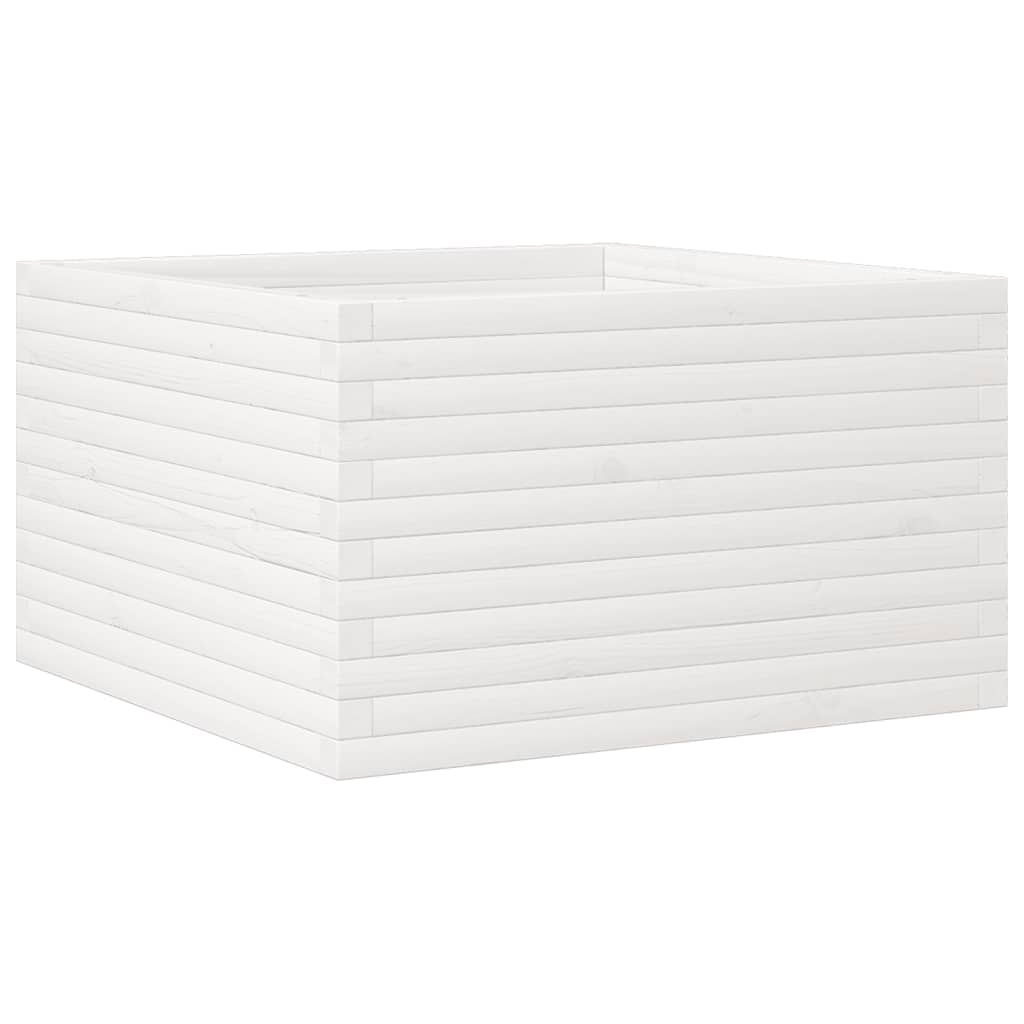 Garden Planter White 80x80x45.5 cm Solid Wood Pine