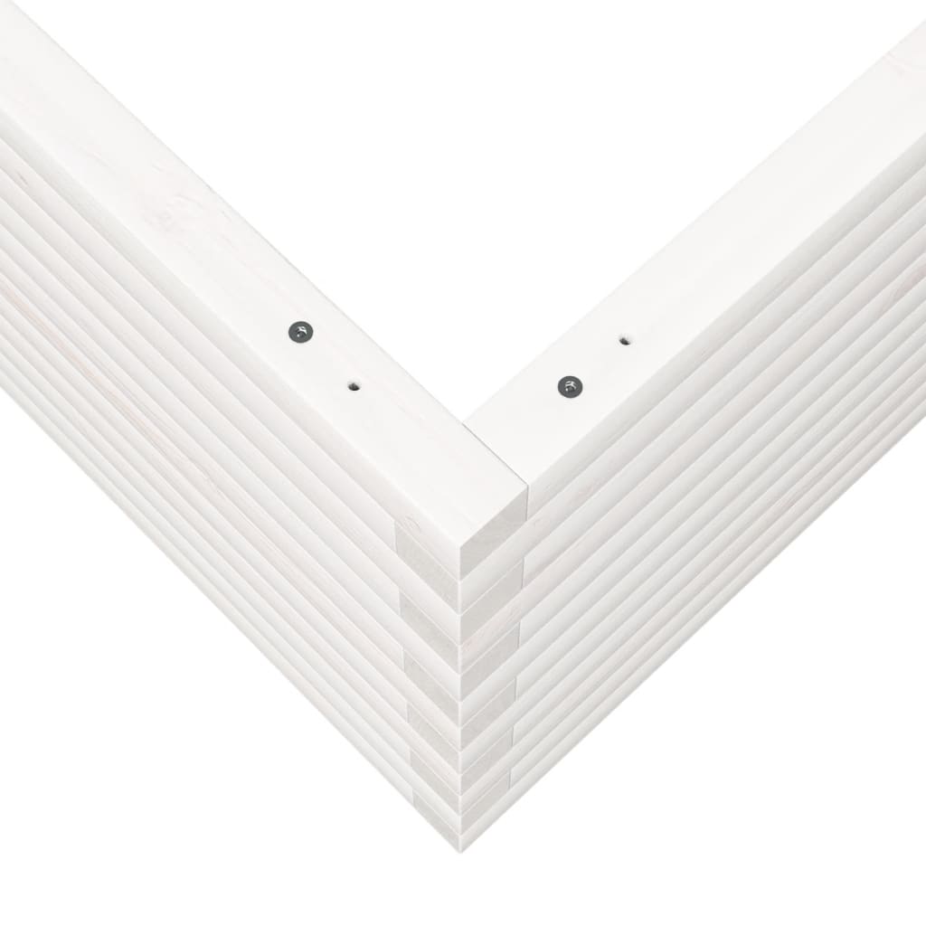 Garden Planter White 80x80x45.5 cm Solid Wood Pine