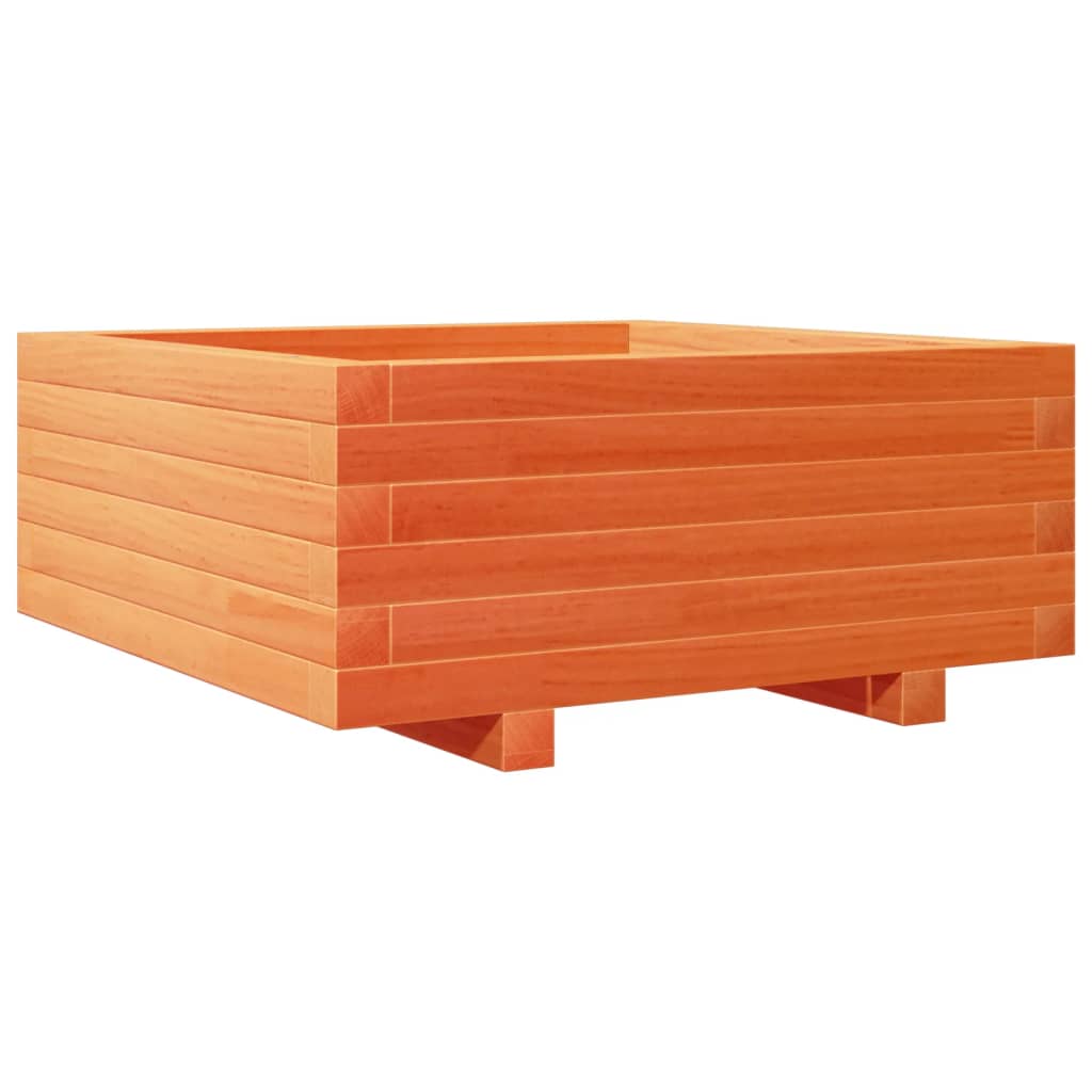 Garden Planter Wax Brown 60x60x26.5 cm Solid Wood Pine
