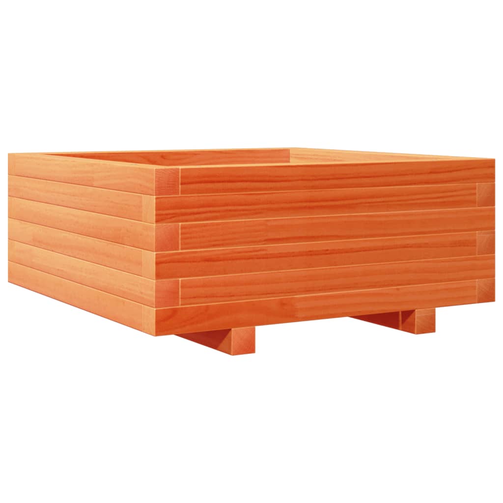 Garden Planter Wax Brown 60x60x26.5 cm Solid Wood Pine