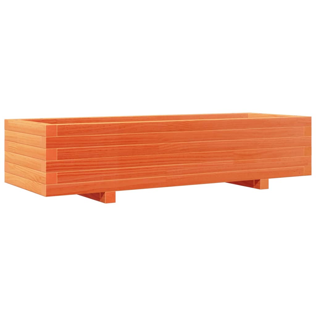 Garden Planter Wax Brown 110x40x26.5 cm Solid Wood Pine