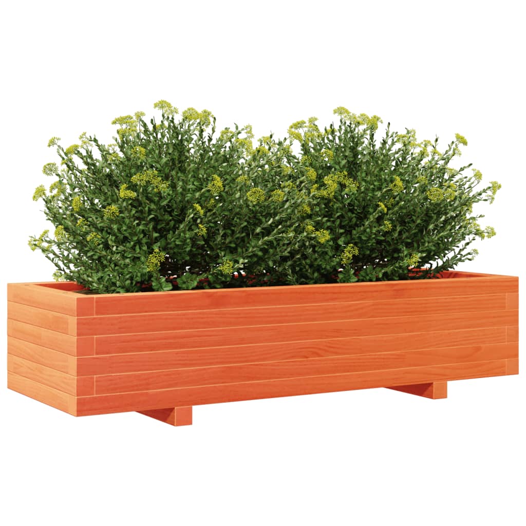 Garden Planter Wax Brown 110x40x26.5 cm Solid Wood Pine