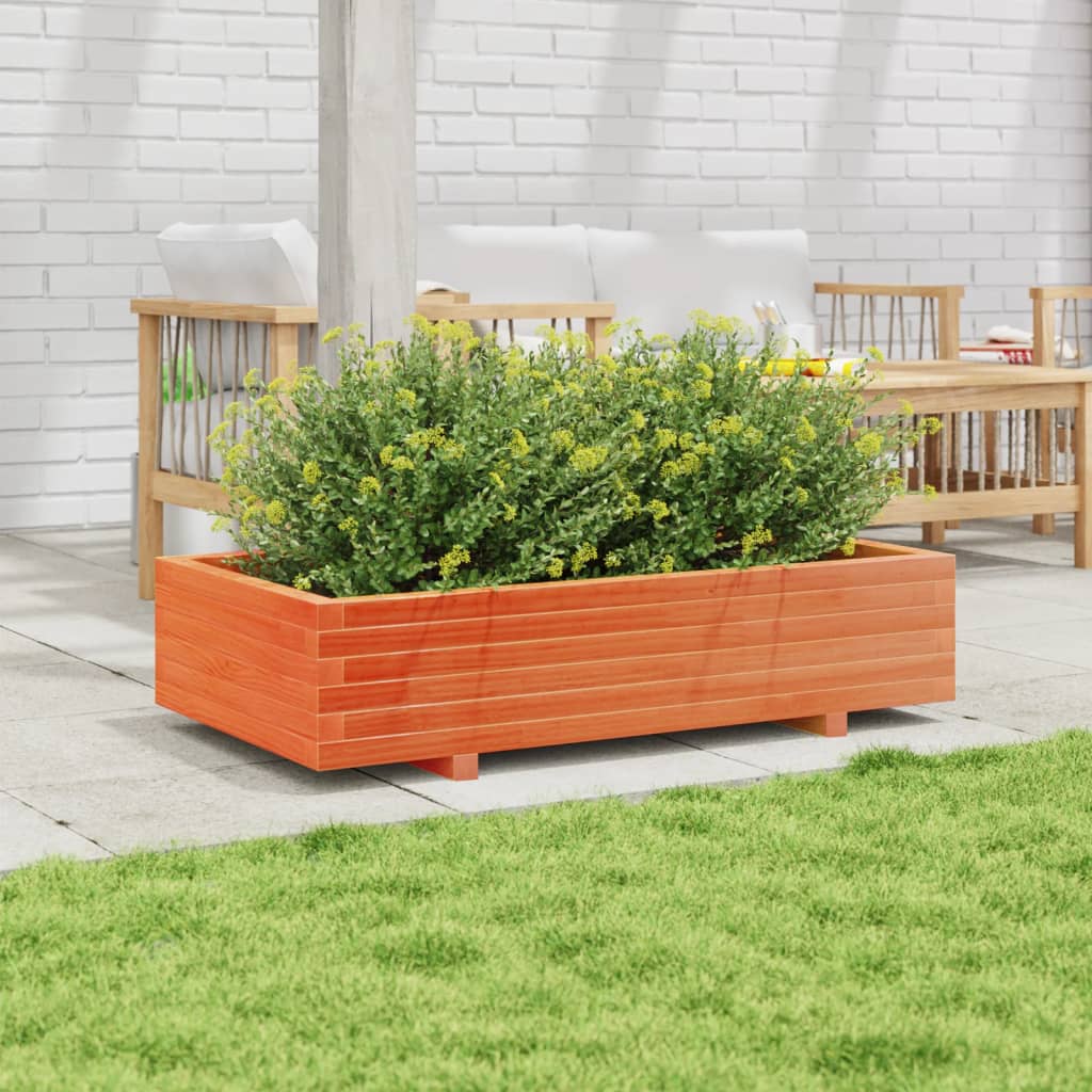 Garden Planter Wax Brown 110x60x26.5 cm Solid Wood Pine