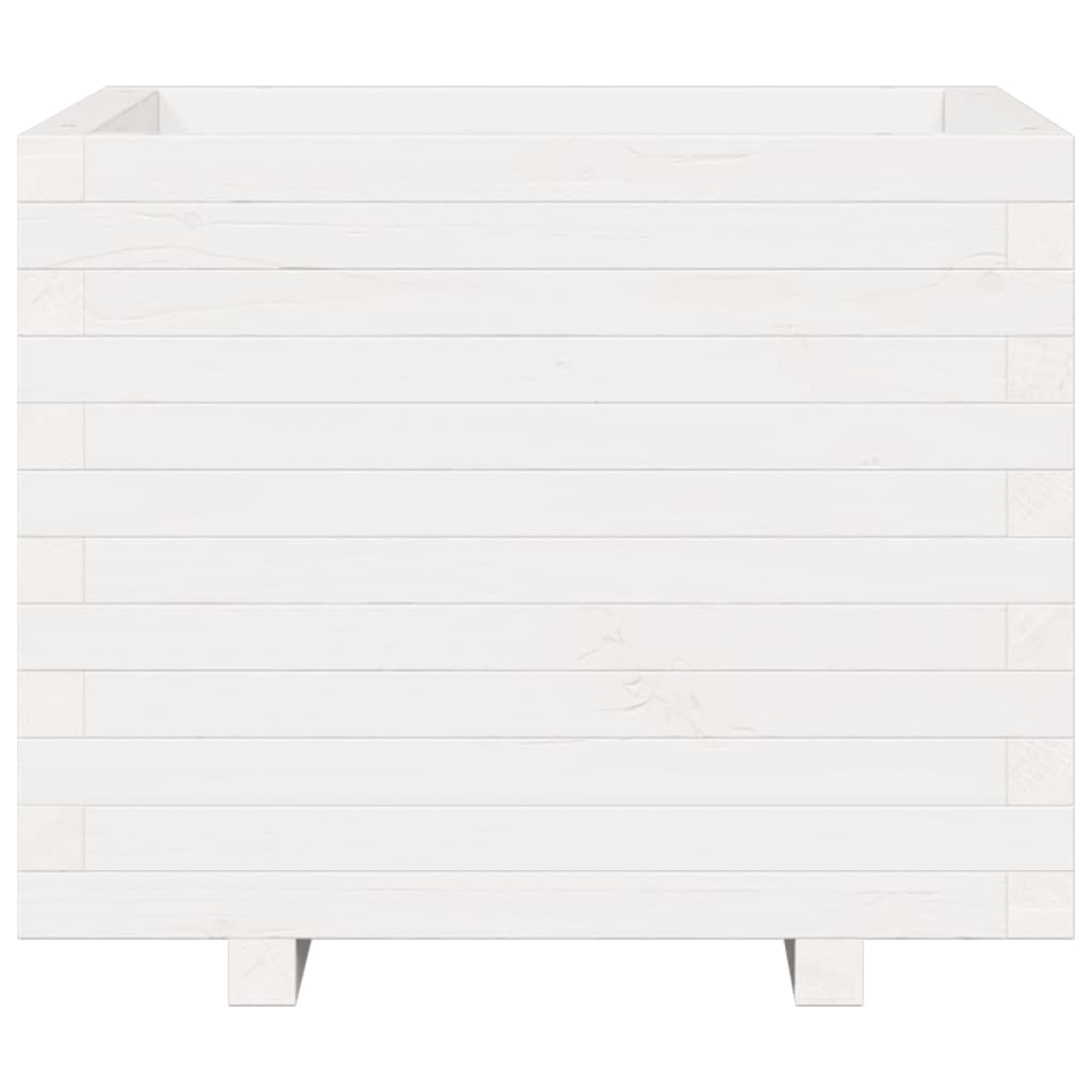 Garden Planter White 60x60x49.5 cm Solid Wood Pine