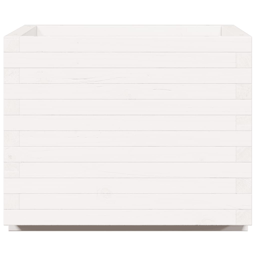 Garden Planter White 60x60x49.5 cm Solid Wood Pine