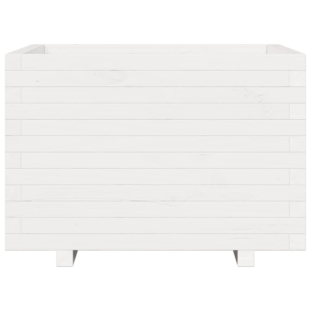 Garden Planter White 70x70x49.5 cm Solid Wood Pine