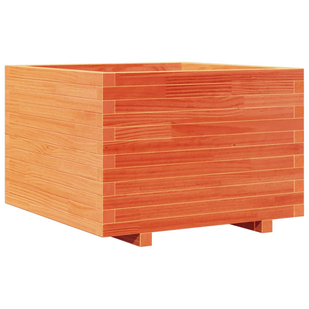 Garden Planter Wax Brown 70x70x49.5 cm Solid Wood Pine
