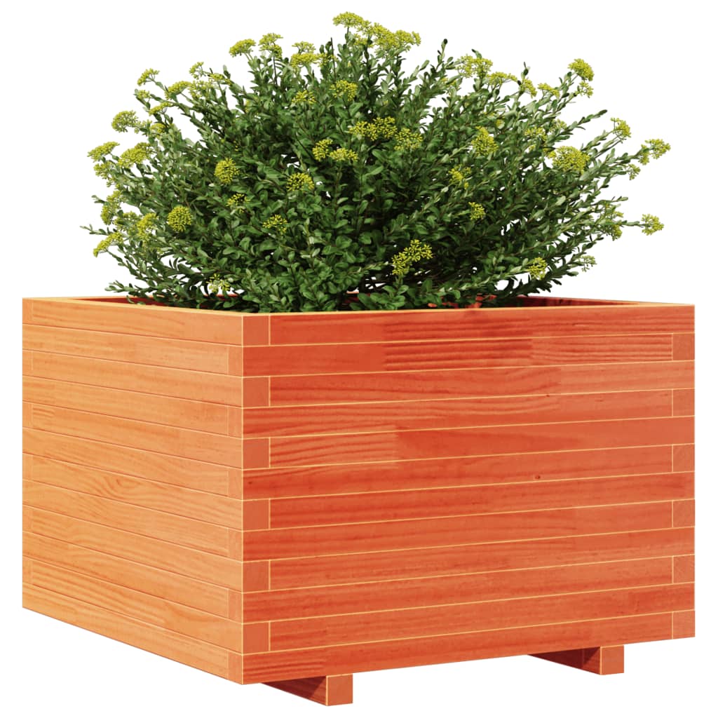 Garden Planter Wax Brown 70x70x49.5 cm Solid Wood Pine