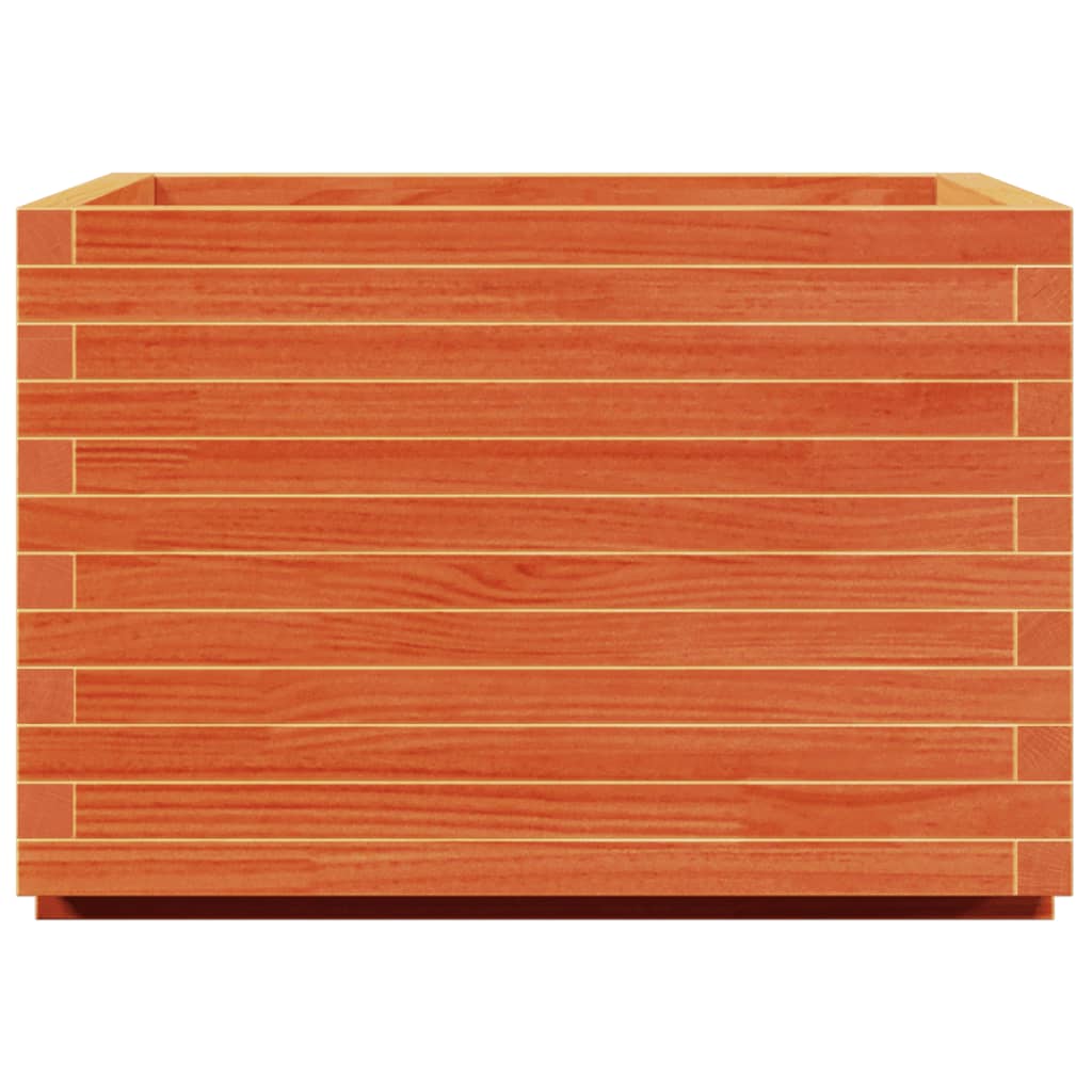 Garden Planter Wax Brown 70x70x49.5 cm Solid Wood Pine