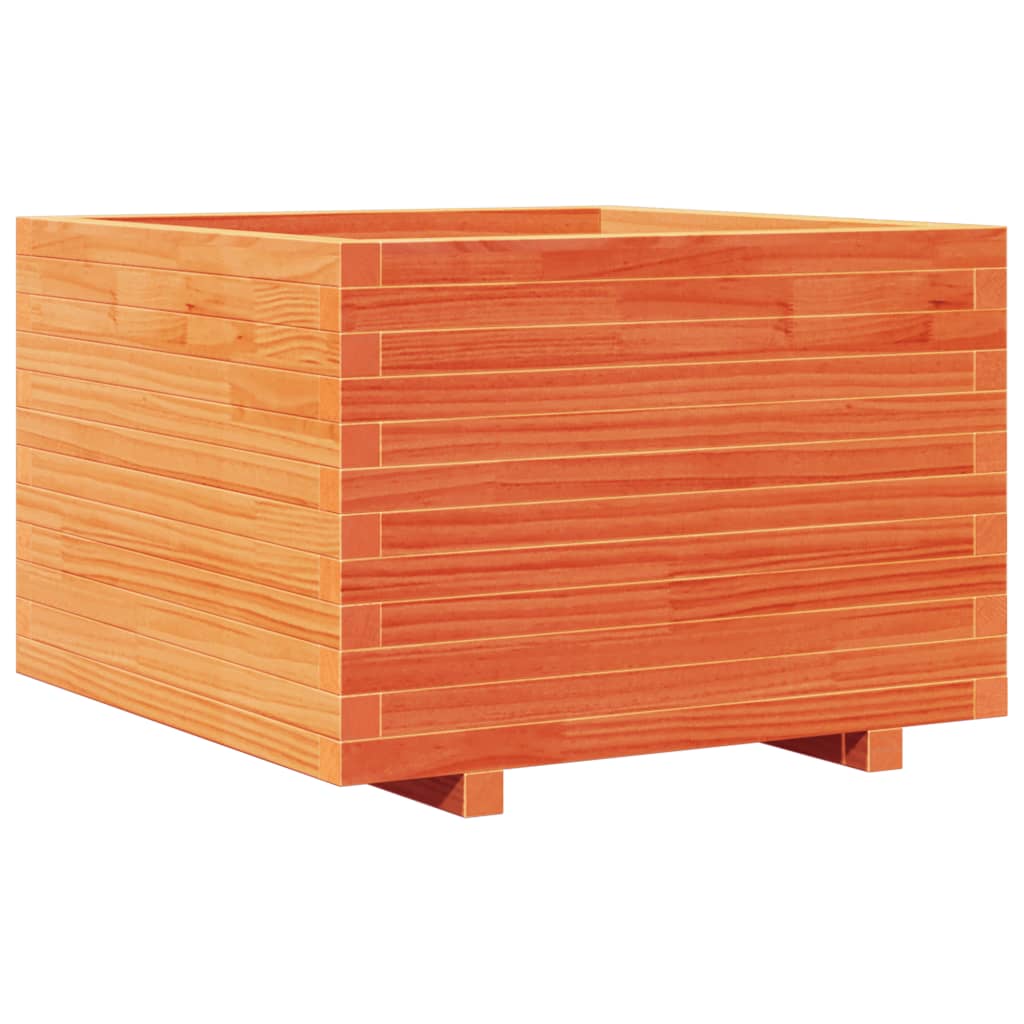 Garden Planter Wax Brown 70x70x49.5 cm Solid Wood Pine