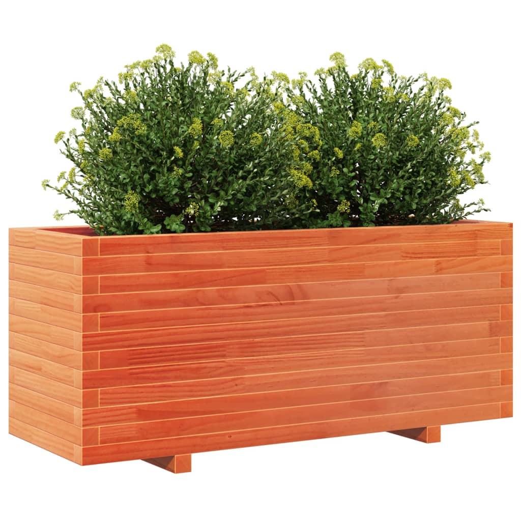 Garden Planter Wax Brown 110x40x49.5 cm Solid Wood Pine