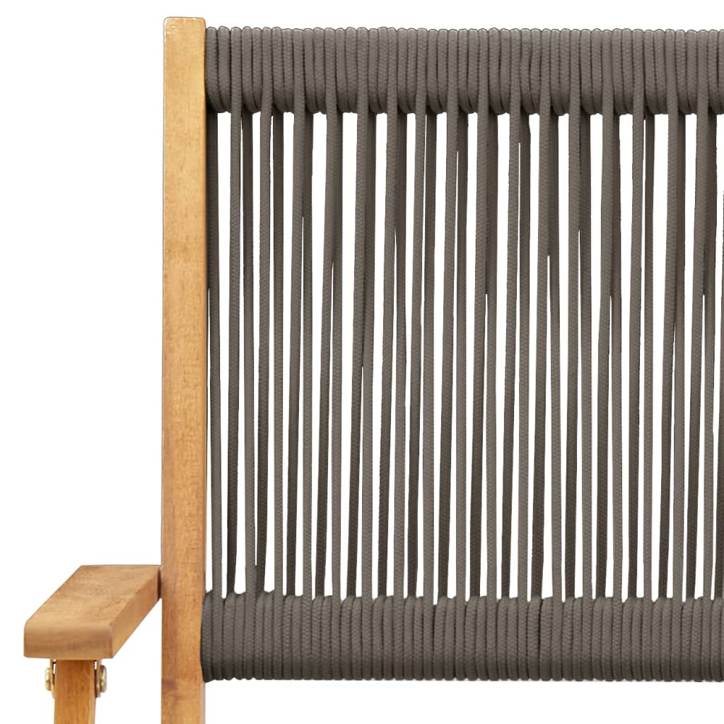 5 Piece Garden Dining Set Grey Polypropylene and Solid Wood