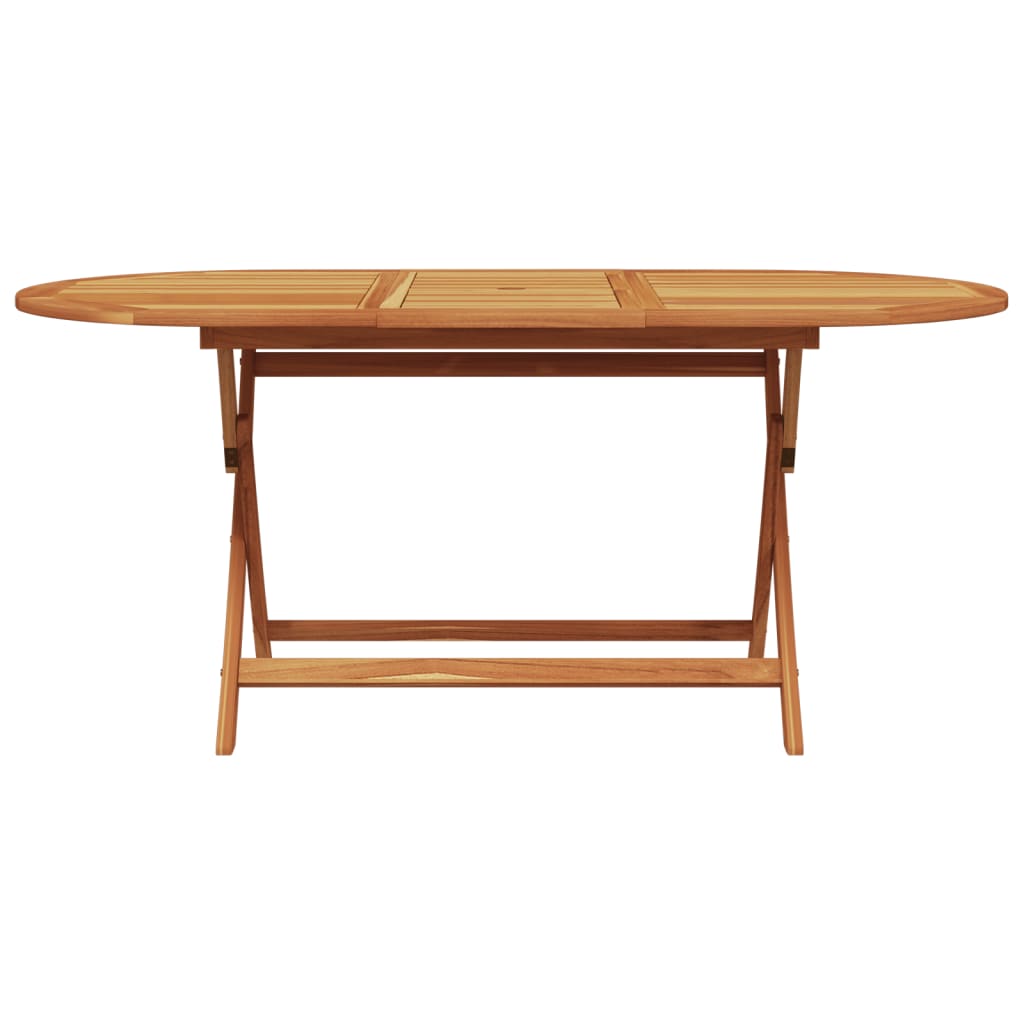 7 Piece Garden Dining Set Beige Fabric and Solid Wood