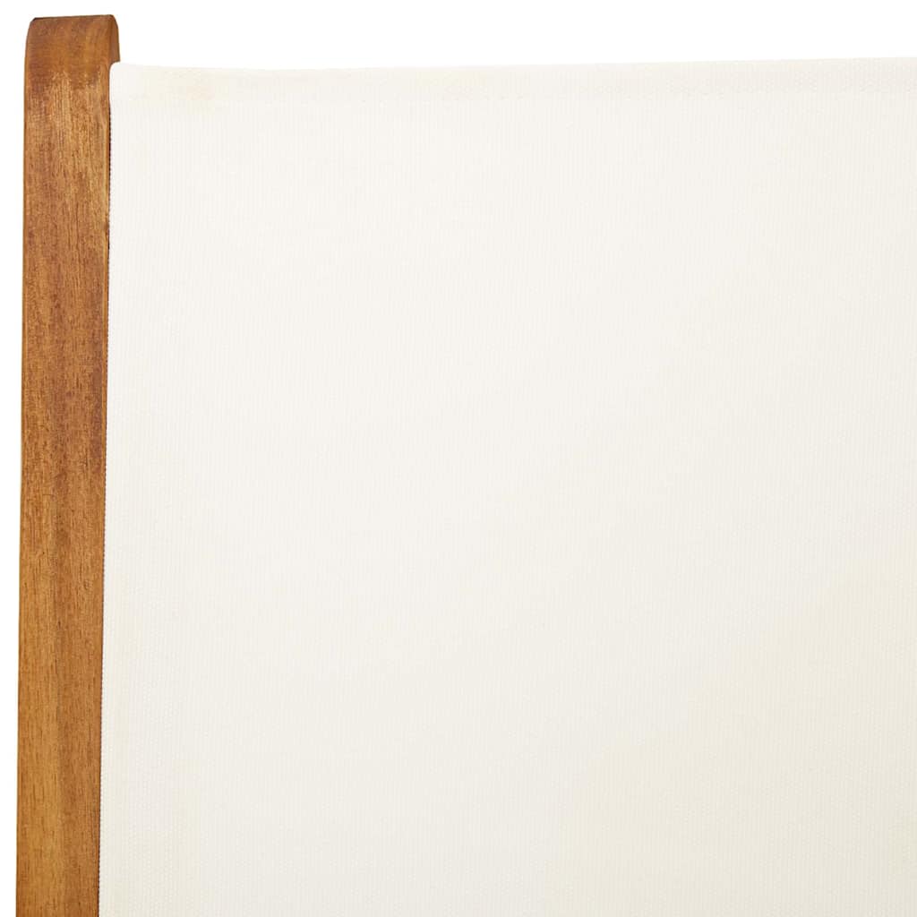 7 Piece Garden Dining Set Cream White Fabric and Solid Wood