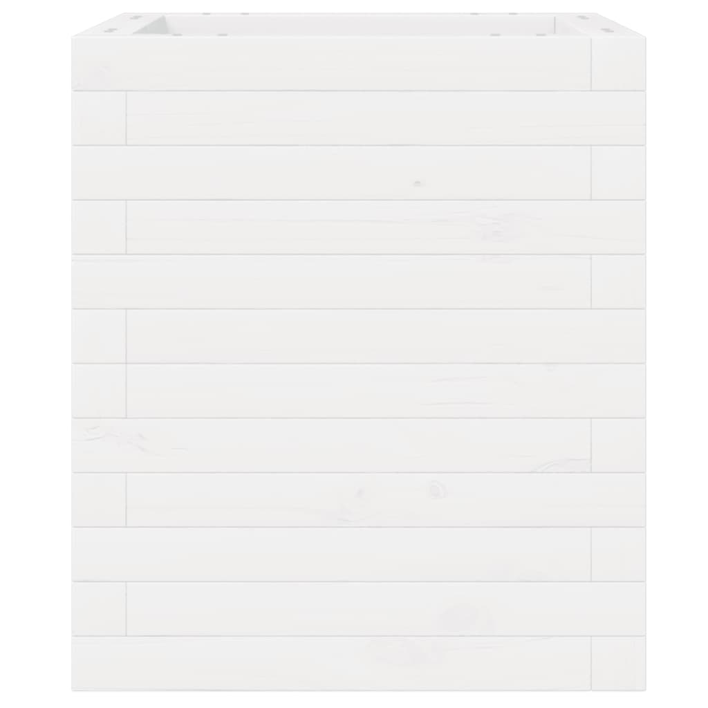 Garden Planter White 40x40x46 cm Solid Wood Pine